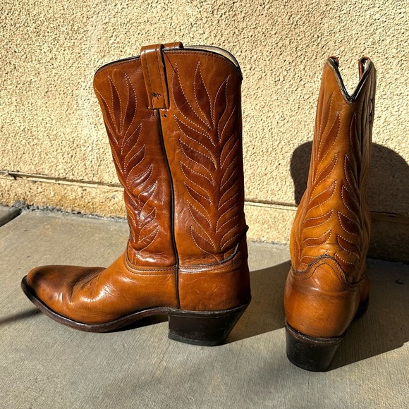 Vintage Other - VINTAGE Embroidered Western Leather Cowboy Boots Mid Calf Y2K Festival/ Mens 11